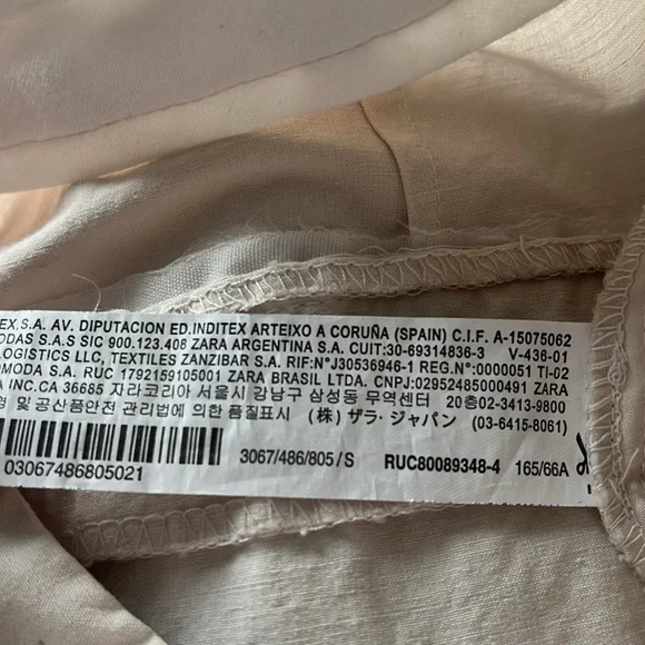 SOLD Zara Wide Leg Linen Blend Pants - Ice - Picture 7 of 7